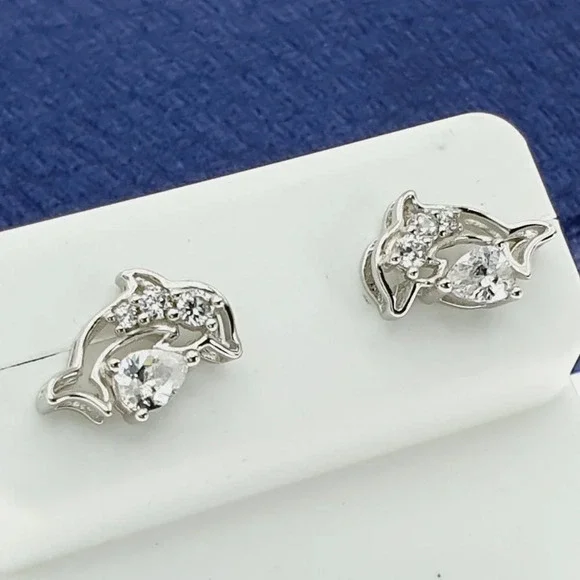 925 Sterling Silver CZ Stud Earrings for Women/Girl, US925P1257